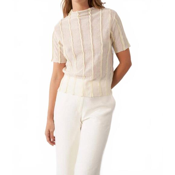 NEW SITA MURT short sleeve textured sweater in natural